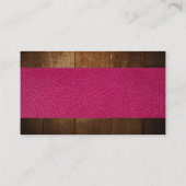 ピンクレザー |木製トリム 名刺 (裏面)