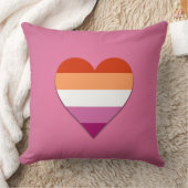 ピンクレズビアンプライドハートデザイン装飾用クッション クッション (ブランケット)