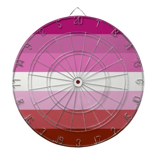 ピンクレズビアンプライド国旗 ダーツボード (正面)