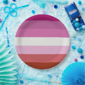 ピンクレズビアンプライド国旗 ペーパープレート (パーティー)