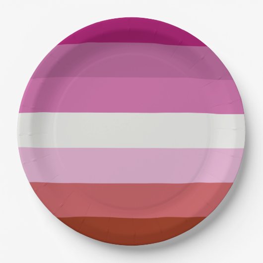 ピンクレズビアンプライド国旗 ペーパープレート (正面)
