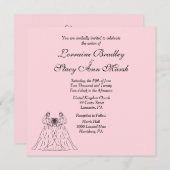 ピンクレズビアン結婚式招待状 招待状 (正面/裏面)