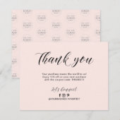 ピンクレタリングビジネスパッケージサンキューカード サンキューカード (正面/裏面)