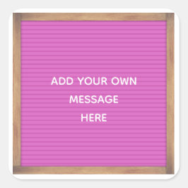 ピンクレターボードマーキーサインカスタムメッセージ スクエアシール
