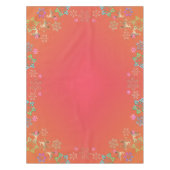 ピンクレッカラフルドのトナカイと雪片 テーブルクロス (正面)