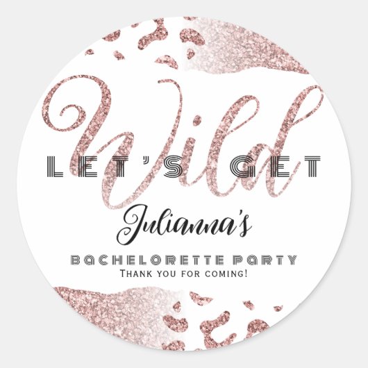 ピンクレッツゲットワイルドアニマルプリントバチェロレッテバッハ ラウンドシール (正面)