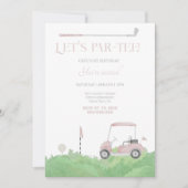 ピンクレッツパーティーゴルフ誕生日招待状 招待状 (正面)