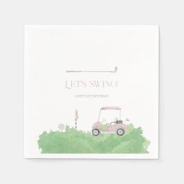 ピンクレッツパーティーゴルフ誕生日 スタンダードカクテルナプキン