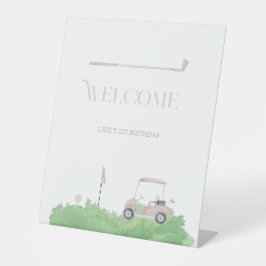 ピンクレッツパーティーゴルフ誕生日 台座サイン