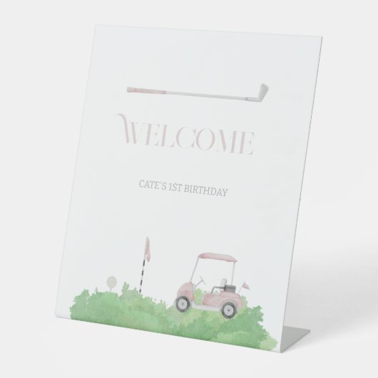 ピンクレッツパーティーゴルフ誕生日 台座サイン (正面)