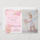 ピンクレッツパーティーバースデーパーティーの写真 招待状 (正面)