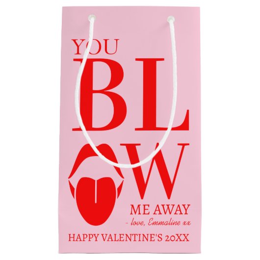 ピンクレッドいけなヴァレンティーンズデイカード スモールペーパーバッグ (正面)