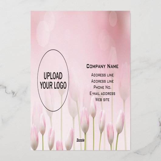 ピンクレッドと金ゴールドビジネスのバレンタインデフォイル 箔招待状 (裏面)