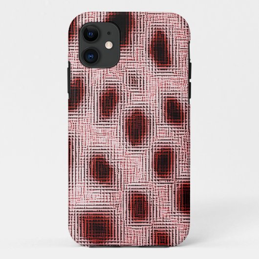 ピンクレッドの斑点iPhoneケース Case-Mate iPhoneケース (裏面)