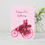 ピンクレッドを集めるヴィンテージカー明るい赤紫色 案内状 (スタンド正面)