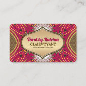 ピンクレッドイエローアーティストリータロットリーダー 名刺 (正面)