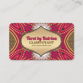ピンクレッドイエローアーティストリータロットリーダー 名刺