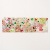 ピンクレッドイエローグリーントレンディーモダン抽象芸術アート ヨガマット (正面(横))