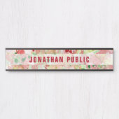 ピンクレッドイエローグリーンパープルモダン抽象芸術アート サインプレート (正面)