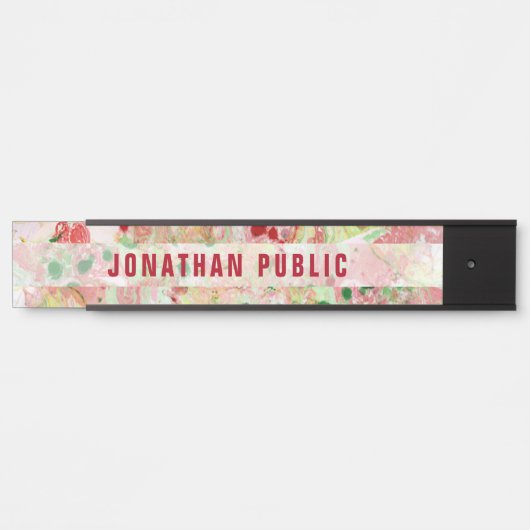 ピンクレッドイエローグリーンパープルモダン抽象芸術アート サインプレート (正面)