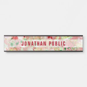 ピンクレッドイエローグリーンパープルモダン抽象芸術アート サインプレート