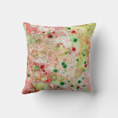 ピンクレッドイエローグリーンマーブルルックモダン抽象芸術 クッション (裏面)