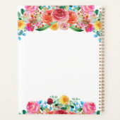 ピンクレッドイエローブルーフローラエレガントな結婚式 プランナー手帳 (裏面)