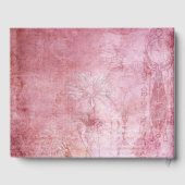 ピンクレッドインスパイアヴィンテージパーソナライズされた結婚ズ ゲストブック (裏面)