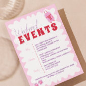 ピンクレッドウェーブイビザヘンウィークエンドパーティの招待状 招待状