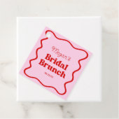 ピンクレッドウェー縁どブブライダルシャワーブランチ フェイバータグ (インサイチュ)