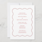 ピンクレッドウェー縁どブモダンレトロリハーサル昼食 招待状 (正面)