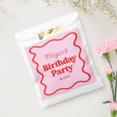 ピンクレッドウェー縁どブ誕生日パーティー フェイバーバッグ (封をした状態)