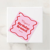 ピンクレッドウェー縁どブ誕生日ブランチパーティー フェイバータグ (インサイチュ)