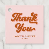 ピンクレッドオレンジレトロ70s Groovy Disco 結婚's フェイバータグ (正面)