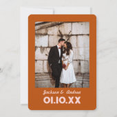 ピンクレッドオレンジGroovyレトロ70結婚s 招待状 (裏面)