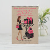 ピンクレッドカクテルカ保ルムブライダルシャワー招待状 招待状 (スタンド正面)