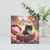 ピンクレッドキャンディハートツキシードキッテンバレンタイン シーズンカード (スタンド正面)