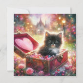 ピンクレッドキャンディハートツキシードキッテンバレンタイン シーズンカード (正面)