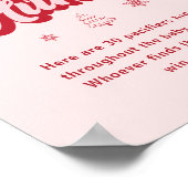 ピンクレッドクリスマスベビーシャワーおしゃぶり狩りゲーム ポスター (角)