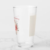 ピンクレッドクリームウォーターカラーフローラ100誕生日 タンブラーグラス (左)