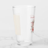 ピンクレッドクリームウォーターカラーフローラ100誕生日 タンブラーグラス (右)
