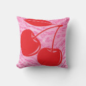 ピンクレッドグリッターゼブラさくらんぼ クッション (正面)