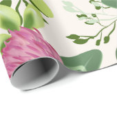 ピンクレッドグリーンクローバーフローラ水彩 ラッピングペーパー (ロールコーナー)