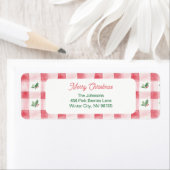 ピンクレッドグリーンレトロクリスマスパターン ラベル (インサイチュ)