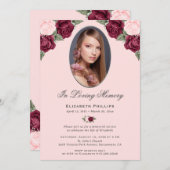 ピンクレッドシルバーフローラ写真追悼会 招待状 (正面/裏面)