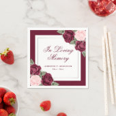 ピンクレッドシルバーフローラ葬祭記念碑 スタンダードカクテルナプキン (インサイチュ)