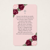 ピンクレッドシルバーフローラ記念葬式カード (裏面)