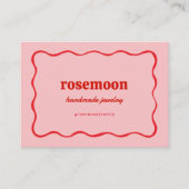 ピンクレッドスクワイグル名刺 名刺 (正面)