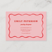 ピンクレッドスクワイグル名刺 名刺 (裏面)