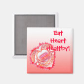 ピンクレッドタタータードハート パーソナライズされた マグネット (正面/裏面)